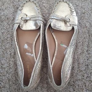 Kate Spade Gold Loafers